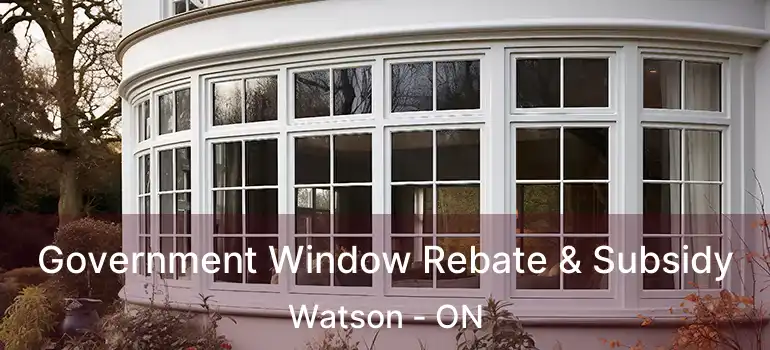  Government Window Rebate & Subsidy Watson - ON